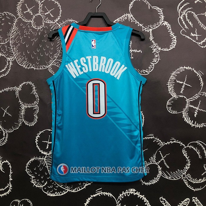 Maillot Oklahoma City Thunder Russell Westbrook NO 0 Ville 2018-19 Bleu
